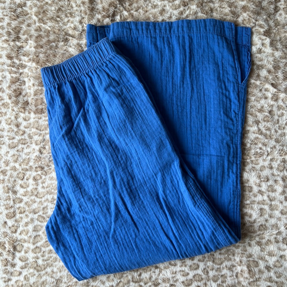 Wide leg cotton old navy blue pants